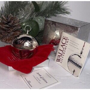 Wallace 2000 Silver-plate Bell Ornament Christmas Vintage Original Box Ltd Ed